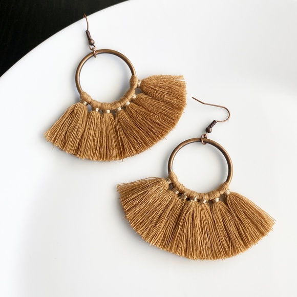 NEW "Bridget" Tassel Earrings (Brown) - Picture 3 of 5